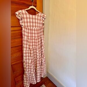 NWT English Factory Pink Gingham Maxi Dress- Size S